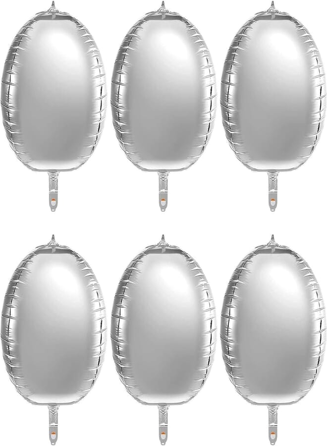 Secret 4D Balloons Large Foil Balloons Sphere Foil Balloons 4D Round Balloons for Birthday Wedding Baby Shower Party Decors (Silver)