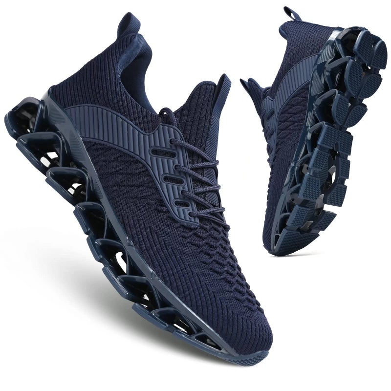 Mens Low top Running Shoes Blade Tennis Walking Sneakers Comfort Fashion Non Slip Work Sport Zapatos de Hombre DarkBlue
