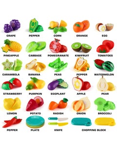 XICEN 70PCS Pretend Play Food Toys Cutting Fruit Vegetables Toys with Storage Basket Kitchen Fake Food Educational Activity Toys Set for Kids Boys Girls Children  - Image 2