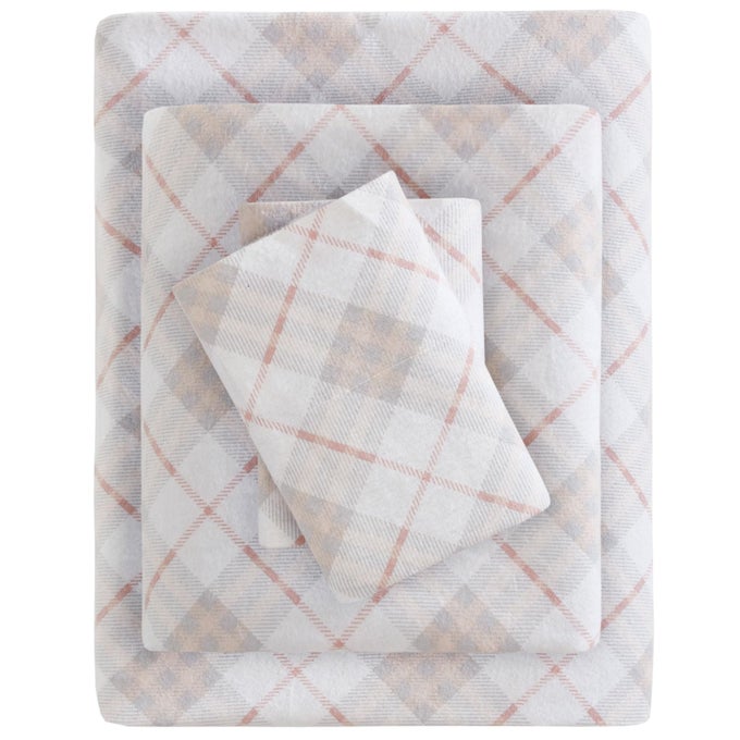 TRUE NORTH BY COZY FLANNEL WARM 100 COTTON SHEET NOVELTY PRINT ANIMALS STARS CUTE ULTRA SOFT COLD WEATHER BEDDING SET TWIN PINK PLAID 3 PIECE