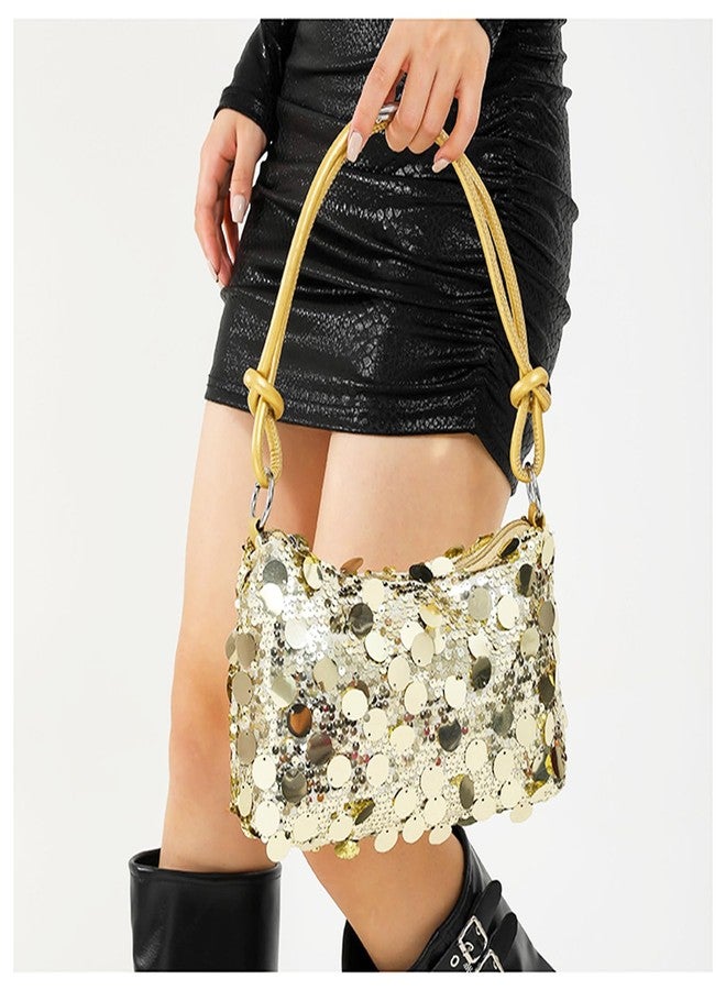 QTKJ Sequin Clutch Purses for Women, Evening Bag, Underarm Bag, Handbag for Wedding, Prom, Parties, Travel(Gold) - Image 5