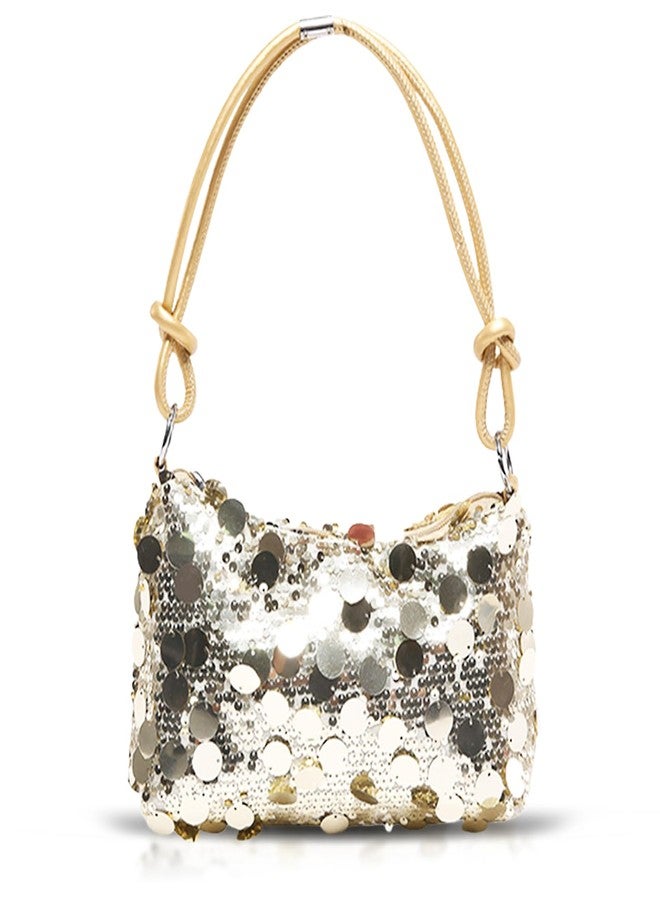 QTKJ Sequin Clutch Purses for Women, Evening Bag, Underarm Bag, Handbag for Wedding, Prom, Parties, Travel(Gold) - Image 1