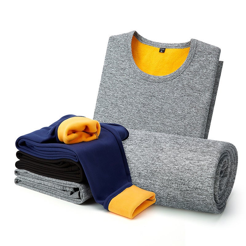 2020 New Style Underwear Men'S And Women'S Fleece-Lined Thickened Thermal Underwear Set Autumn Clothes And Pants Large Size Couple'S Casual Pajamas - Image 3