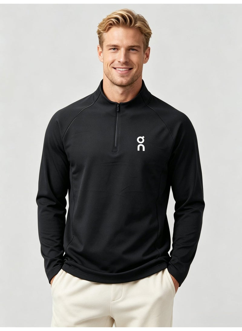 اون راننج On Running Men's 1/4 Zip Pullover Top, Stand Collar Raglan Long Sleeve Shirt, Logo Soft Stretch Performance Sweatshirt for Running Hiking Casual Sports - Image 3