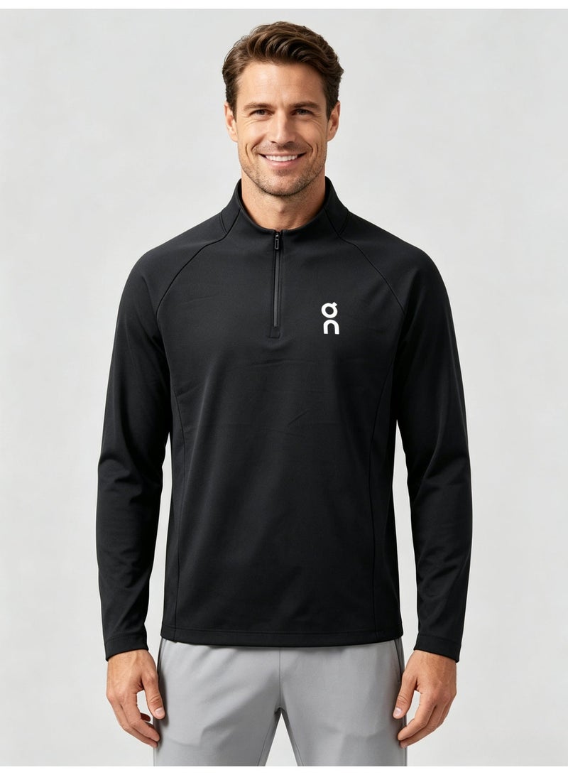 اون راننج On Running Men's 1/4 Zip Pullover Top, Stand Collar Raglan Long Sleeve Shirt, Logo Soft Stretch Performance Sweatshirt for Running Hiking Casual Sports - Image 5