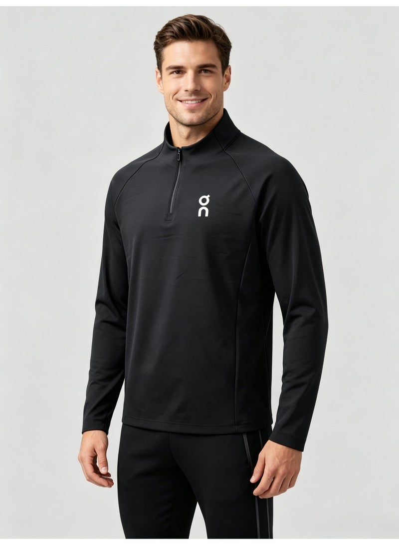 اون راننج On Running Men's 1/4 Zip Pullover Top, Stand Collar Raglan Long Sleeve Shirt, Logo Soft Stretch Performance Sweatshirt for Running Hiking Casual Sports - Image 2