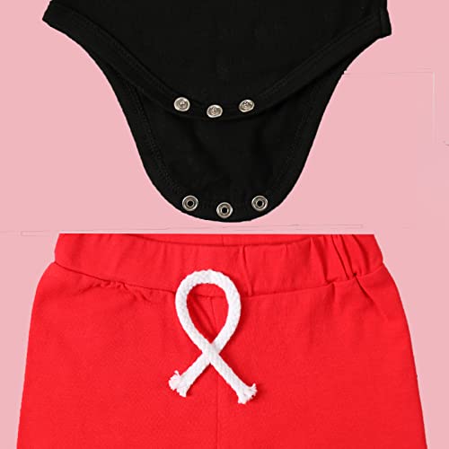 VAIZIQ My First Valentine's Day Outfit for Baby Boy - 3Pcs Set (Bodysuit, Pants & Hat) Baby Boy Valentine's Day Outfit Newborn to 12 Months Cute Heart Print - Image 5