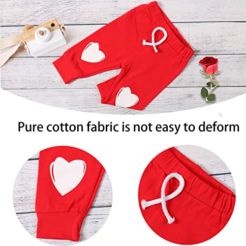 VAIZIQ My First Valentine's Day Outfit for Baby Boy - 3Pcs Set (Bodysuit, Pants & Hat) Baby Boy Valentine's Day Outfit Newborn to 12 Months Cute Heart Print - Image 4