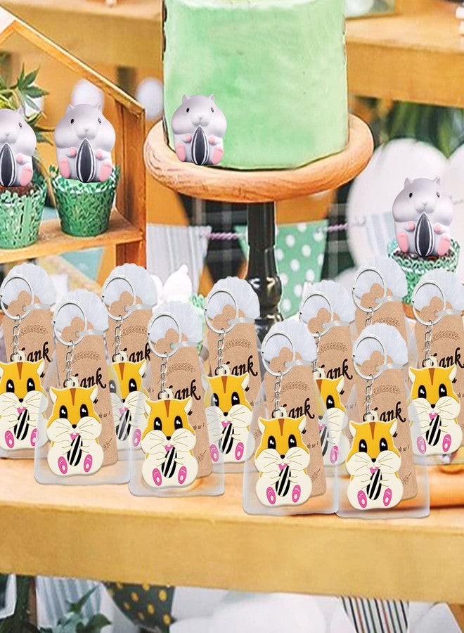Elecrainbow 60 Pack Hamster Party Favors Include 20 Hamster Keychains, 20 Thank You Tags, 20 Gift Bags for Pet Party, Baby Shower, ONE First Birthday, Gender Reveal, Guest Goodie Bag Fillers - Image 5