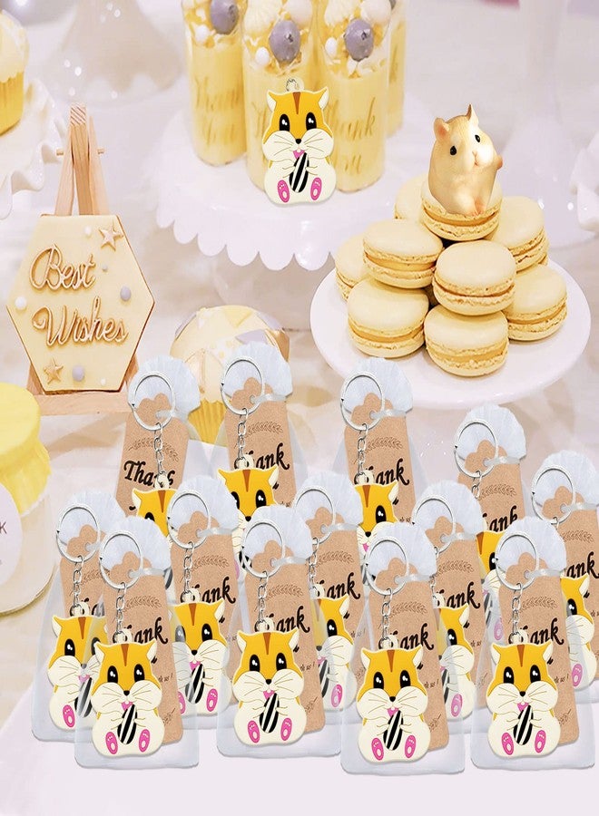 Elecrainbow 60 Pack Hamster Party Favors Include 20 Hamster Keychains, 20 Thank You Tags, 20 Gift Bags for Pet Party, Baby Shower, ONE First Birthday, Gender Reveal, Guest Goodie Bag Fillers - Image 4