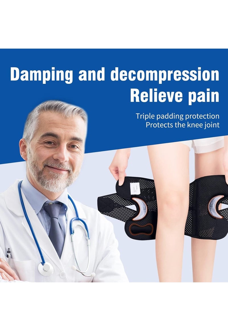 KASTWAVE Professional Knee Brace with Side Stabilizers, Adjustable Knee Support with Meniscus Pad& Patella Gel Pad for Meniscus Tear Knee Pain ACL MCL Injury Recovery Men & Women, Workout, Sports (L) - Image 3