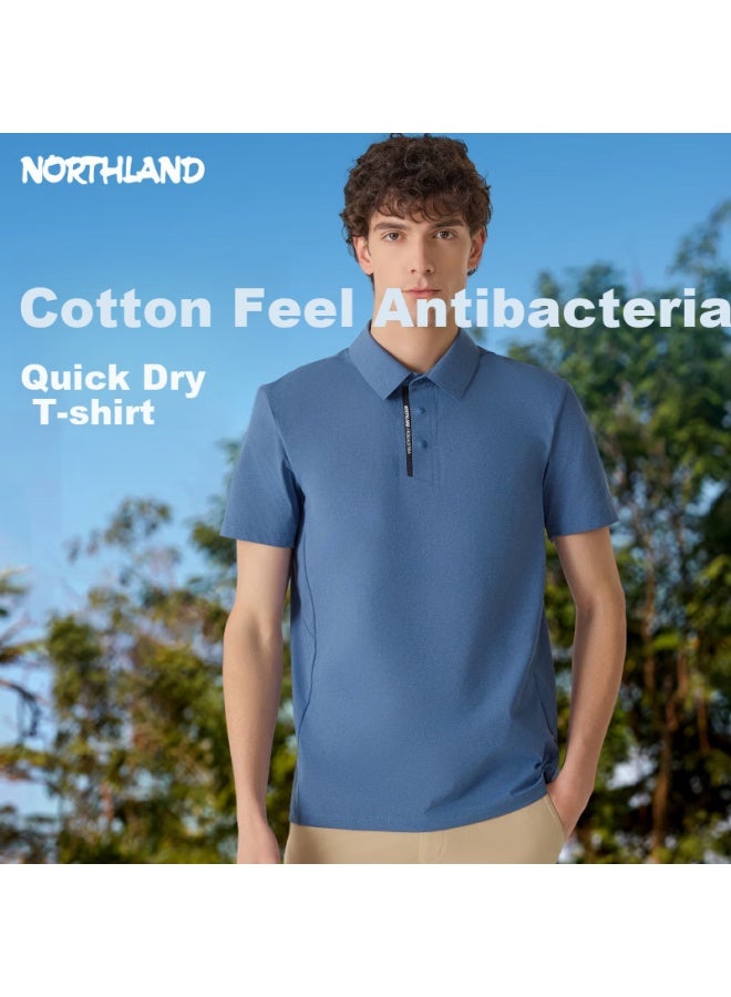 NorthLand New Men'S Moisture-Wicking Quick-Dry Polo Shirt Outdoor Sun Protection Elastic Antibacterial Turn-Down Collar Short Sleeve T-Shirt Men - Image 1