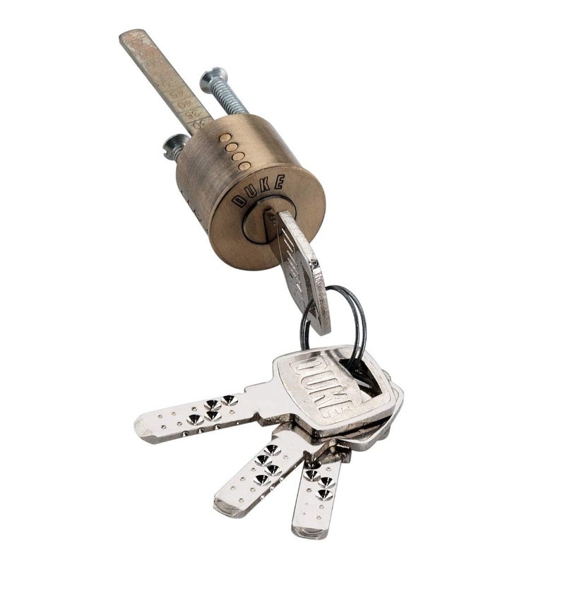 DUKE Tribolt Door Lock with Knob | 4 Brass Ultra Keys | Dead Bolt | Both Side Key with Knob - Image 4