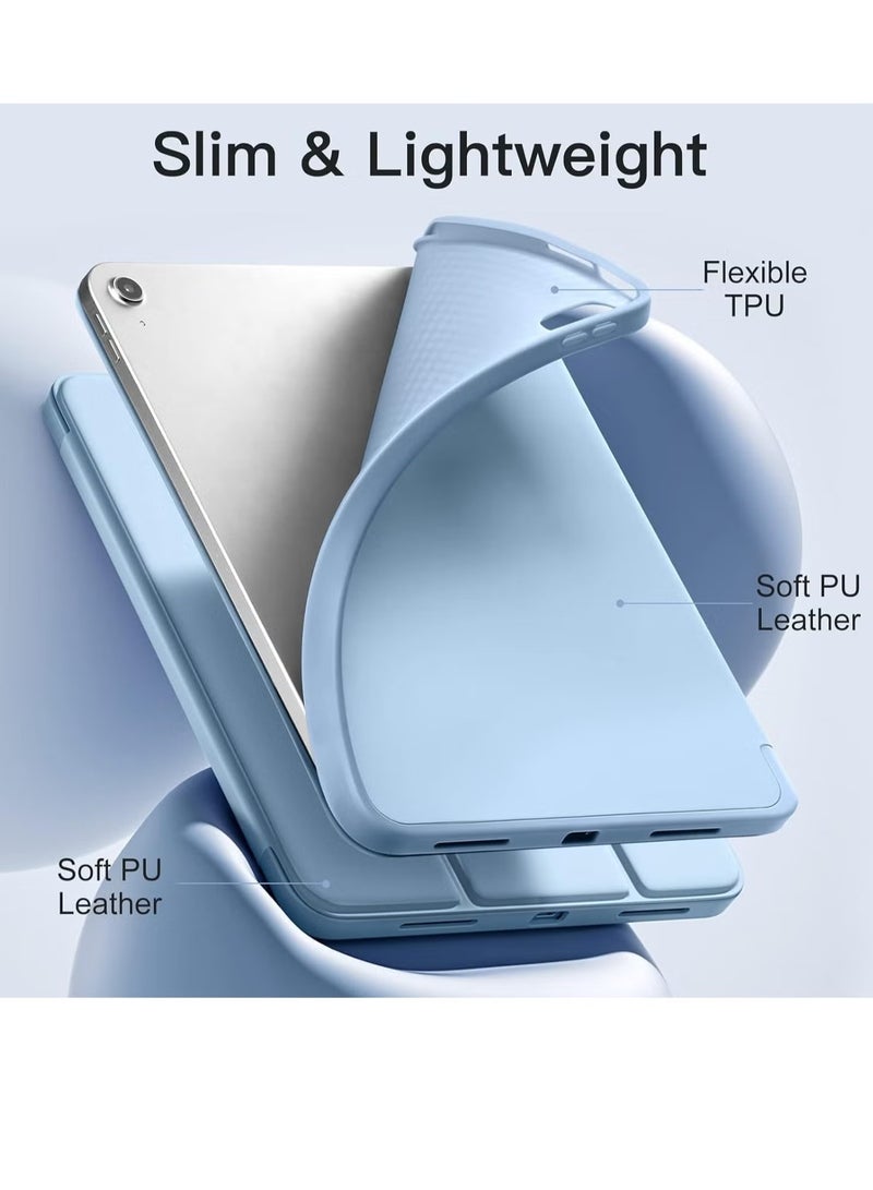 ELTRAZONE Premium Slim Case for iPad 10th Generation (10.9-Inch, 2022) | Trifold Stand Cover with Pencil Holder | Auto Sleep/Wake Feature | Soft TPU Back for Shockproof Protection | Lightweight & Durable Design – Sky Blue - Image 3