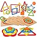 AugToy Toddler Puzzles Montessori Toy Wooden Shape Sorting Puzzle Sensory Toy Toddler Activities Preschool Learning Educational Autistic Developmental 1 2 3 Year Old Girl Boy 13 Dementia Game Easter Gift - Image 2