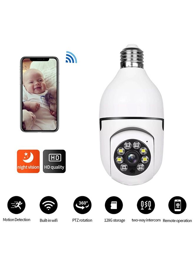 Generic 360 Degree Wireless WIFI Light Bulb Security Camera With Motion Detection And Two Way Audio System  - Image 1