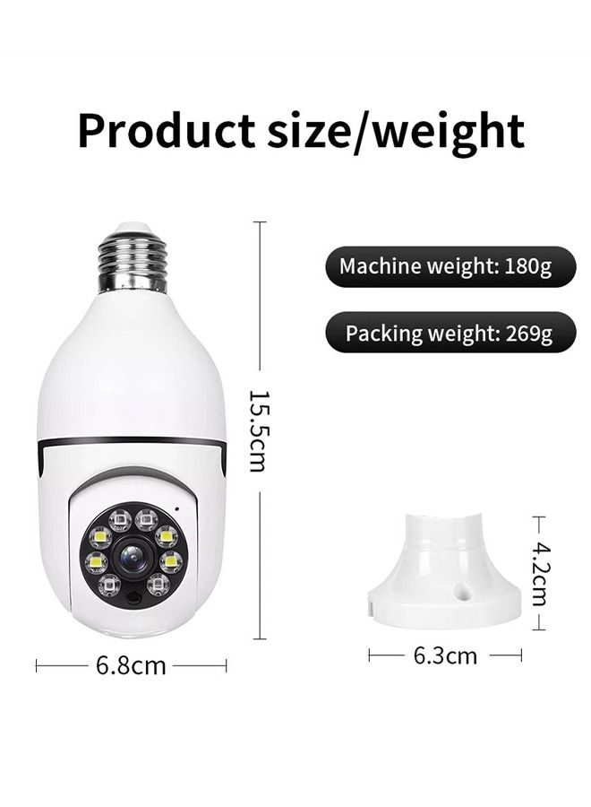 Generic 360 Degree Wireless WIFI Light Bulb Security Camera With Motion Detection And Two Way Audio System  - Image 4