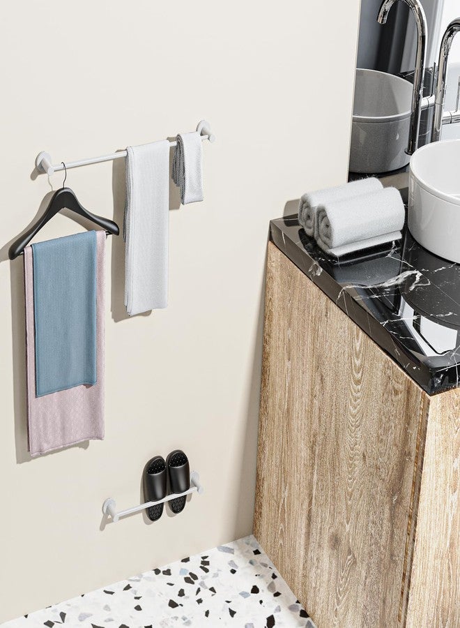 ZUEXT Adjustable Single Bath Towel Bar 16 to 27.6 Inch, ZUEXT Oil Rubbed White Stainless Steel Towel Holder Hanger,Expandable Wall Mount Towel Rail for Bathroom Kitchen,1" Tube Towel Rail Racks w/Hooks - Image 5