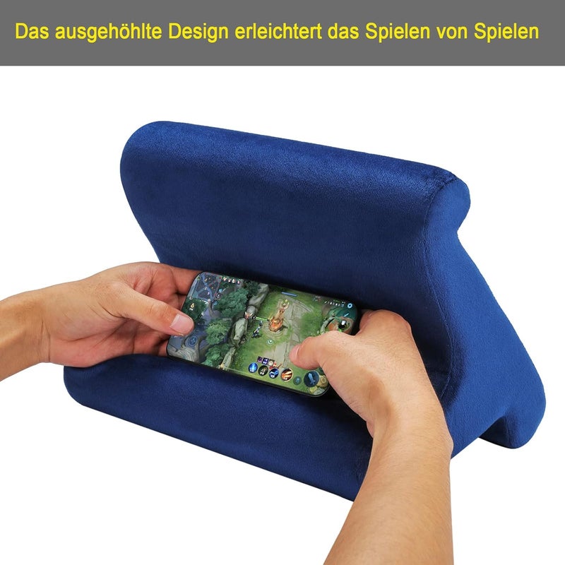 SAMHOUSING Tablet Pillow Stand Holder Dock for Bed with 3 Viewing Angles, Compatible with All Tablets,Phones and iPad Pro 9.7, 10.5,12.9 Air Mini 4 3, Kindle, E-Reader and Books(Navy) - Image 3