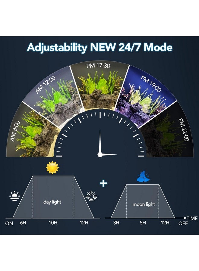 hygger Sun Moon LED Aquarium Light, Full Spectrum Fish Tank Light Day-Night Dual Timer, Adjustable 6 Timer 10 Brightness 8 Colors for Planted Freshwater Tank (20W for 18~24in Long Tank) - Image 3