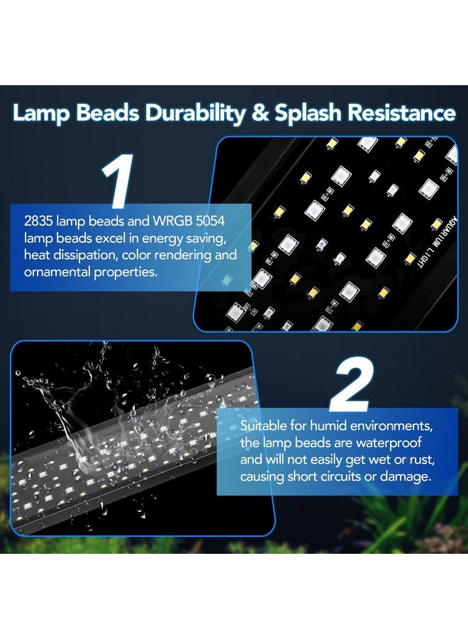 hygger Sun Moon LED Aquarium Light, Full Spectrum Fish Tank Light Day-Night Dual Timer, Adjustable 6 Timer 10 Brightness 8 Colors for Planted Freshwater Tank (20W for 18~24in Long Tank) - Image 4