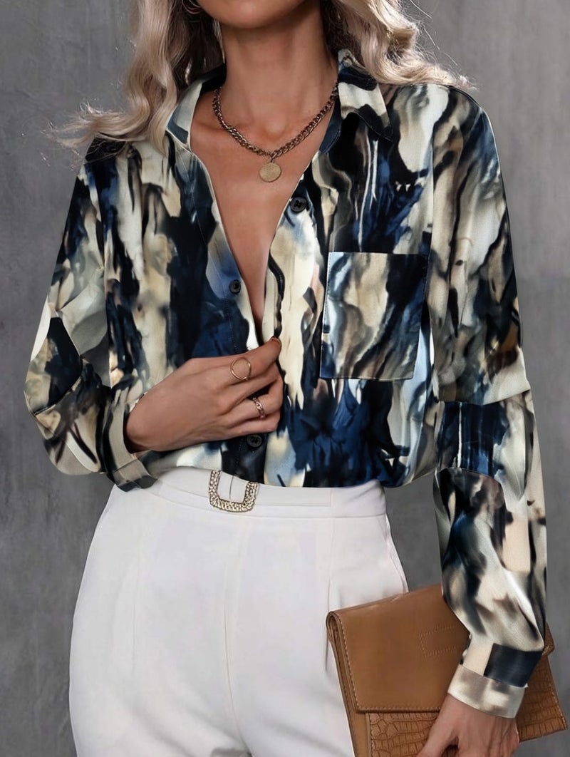 Zeagoo Long Sleeve Blouses for Women Business Casual Clothes Dark Print Floral Button Down Shirts Fashion Work Tops - Image 2