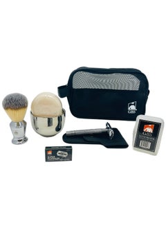 .B.S Men Deluxe Travelling Kit Butterfly Double Edge Safety Razor Chrome Shaving Brush Soap Bowl Natural Shaving Soap With Alum Block Mesh Toiletry Bag - pzsku/ZA1D85B8916007DB94CCBZ/45/_/1696072382/648f8ad8-4124-4642-ae55-009502004383