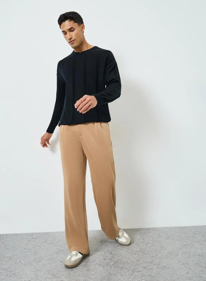 ستايلي سويتر مضلع بقصة واسعة