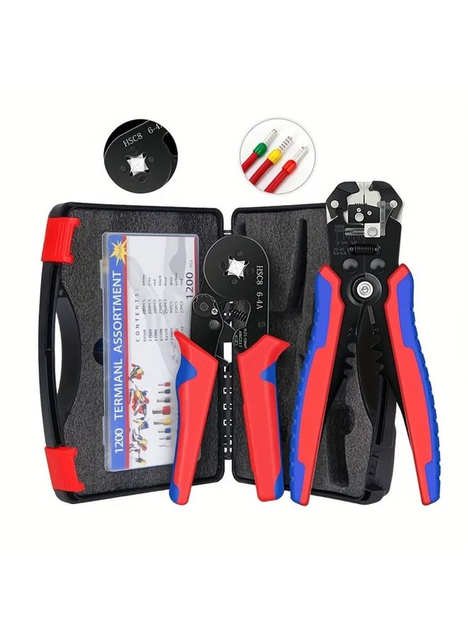 1 Set 6 4A Crimper Tool Kit with 1200 Terminals Wire Stripper Cutter Tool Set - Image 2