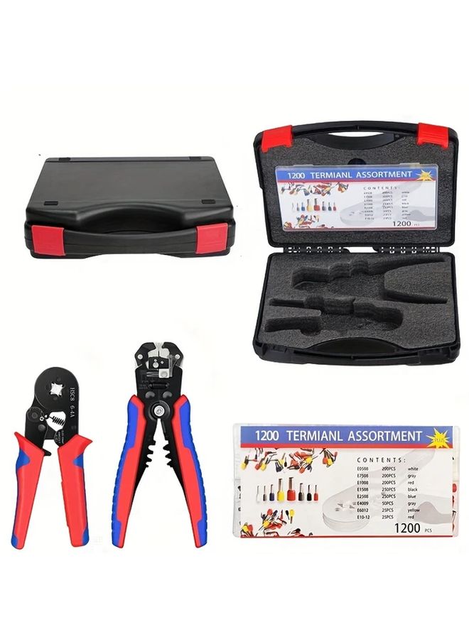1 Set 6 4A Crimper Tool Kit with 1200 Terminals Wire Stripper Cutter Tool Set - Image 5