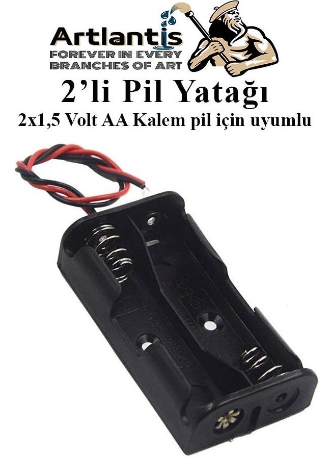 Artlantis 2 Li Battery Holder Experiment 5 Pieces of Battery Holder Battery Box Aa Pen Thick Battery 2x1.5 Volt Spring Battery Holder  - Image 4