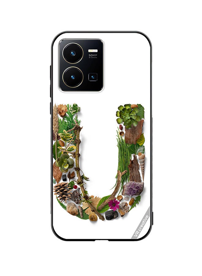 Protective Case Cover For Vivo Y35 Alphabet U Design Multicolour