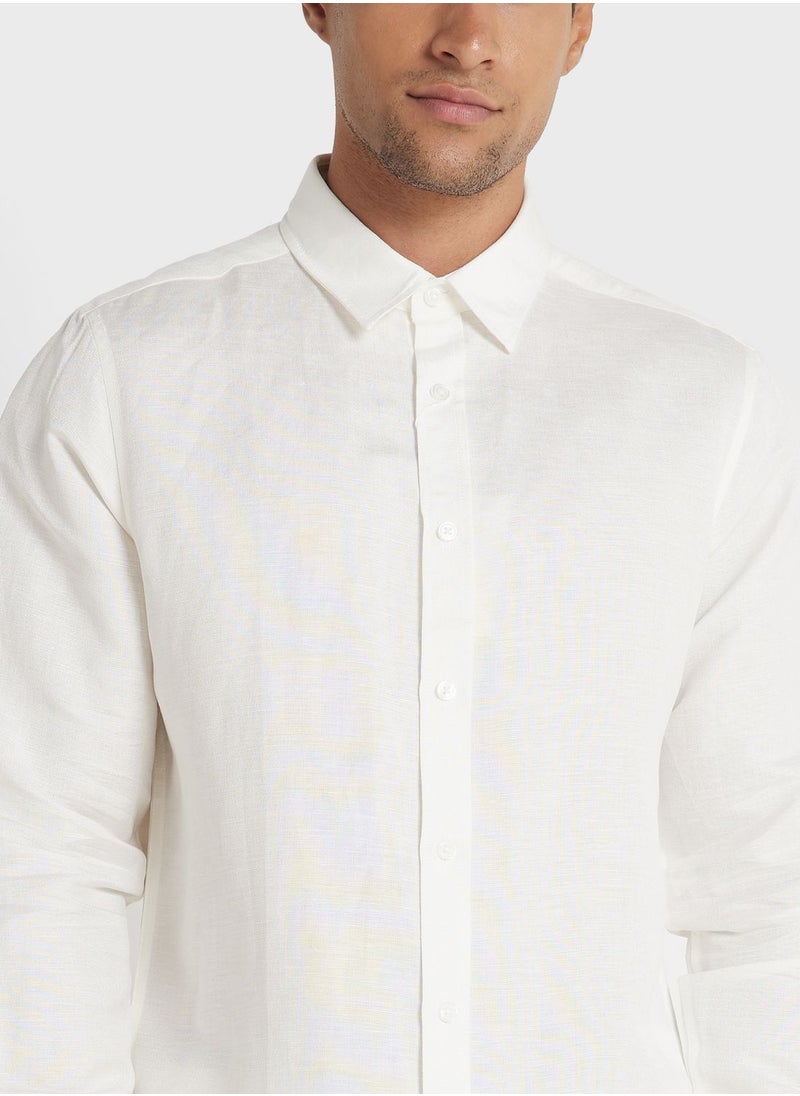 Robert Wood - Long Sleeve Linen Shirt - Image 1
