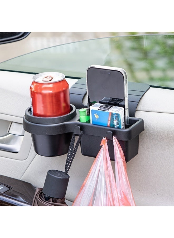 4-in-1 Multipurpose Car Cup Holder and Window Organizer Tray with Phone Stand, Cup Holder, Hooks & Storage Box - Image 1