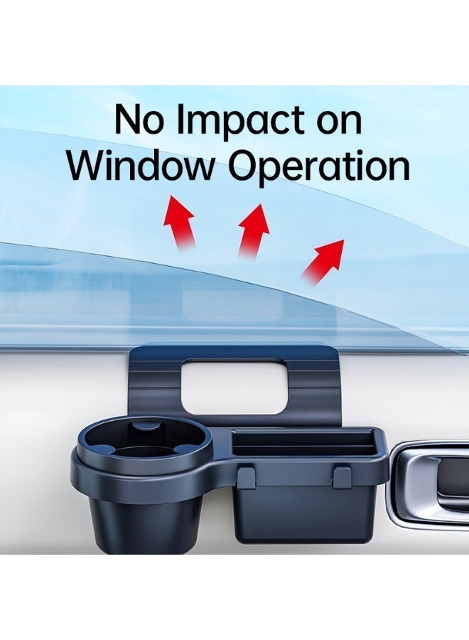 4-in-1 Multipurpose Car Cup Holder and Window Organizer Tray with Phone Stand, Cup Holder, Hooks & Storage Box - Image 4