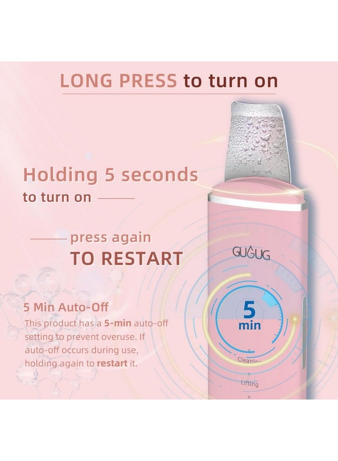 GUGUG Skin Scrubber Face Spatula Skin Spatula Pore Cleaner Blackhead Remover Tools For Facial Deep Cleansing4 Modes Pink - Image 4