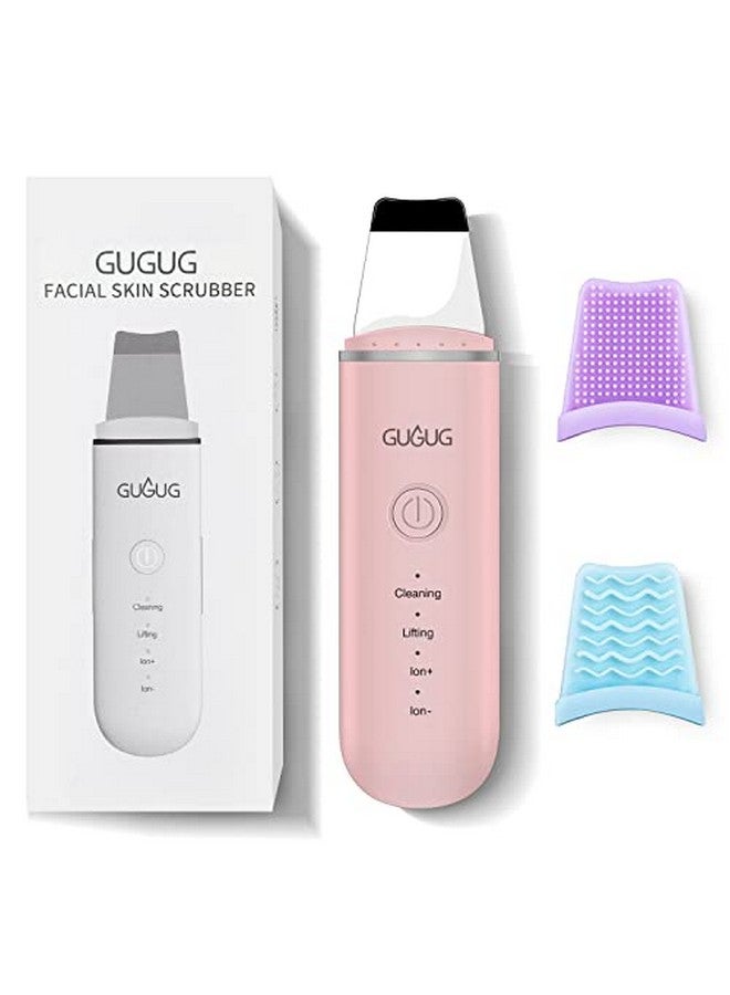 GUGUG Skin Scrubber Face Spatula Skin Spatula Pore Cleaner Blackhead Remover Tools For Facial Deep Cleansing4 Modes Pink - Image 1
