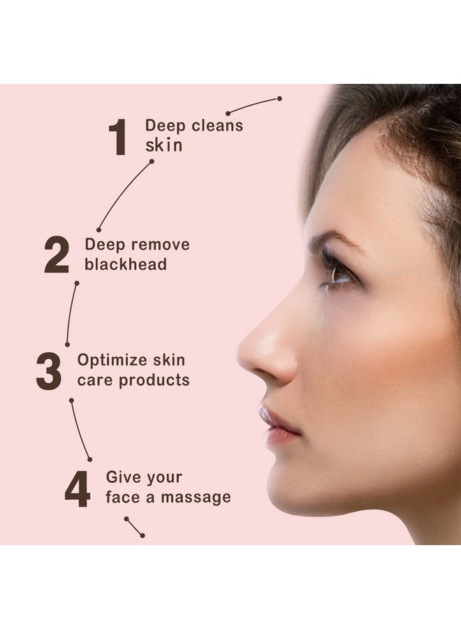 GUGUG Skin Scrubber Face Spatula Skin Spatula Pore Cleaner Blackhead Remover Tools For Facial Deep Cleansing4 Modes Pink - Image 2