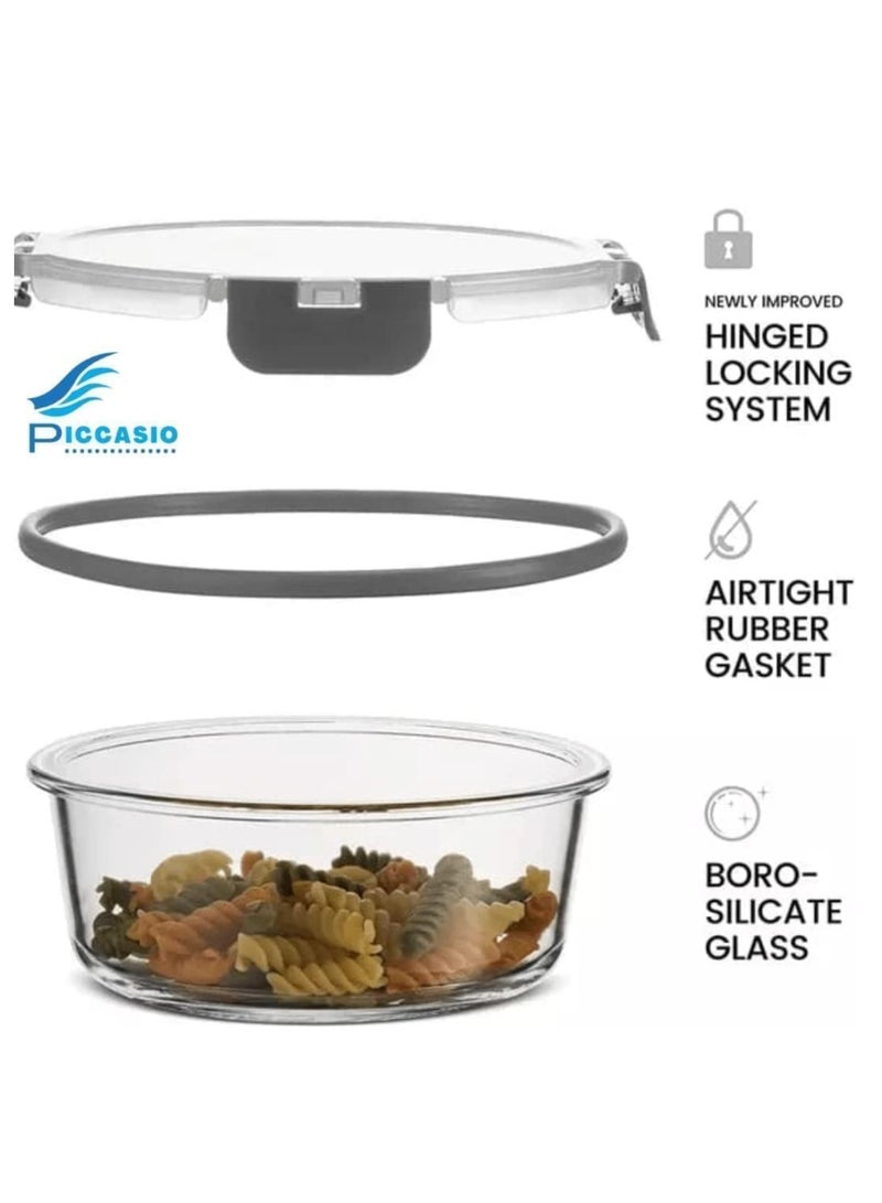 بيكاسيو مجموعة علب غداء زجاجية مكونة من 24 قطعة، حاوية طعام زجاجية قابلة لإعادة الاستخدام، صندوق غداء ووجبات خفيفة صحي مع أغطية قفل مطورة، مقاوم للتسرب، يمكن وضعه في غسالة الأطباق وأفران الميكروويف وصندوق تسخين للأطفال والكبار - Image 3