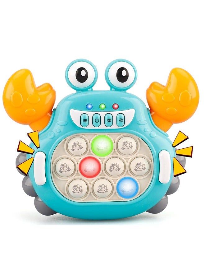 Electronic Fast Push Pull Light Up Pop Up Game Fidget Toy for Adults and Kids, Kids Fast Push Pull Game Fidget Toy, Educational Game Machine Push Pull Bubble Fidget Sensory Toy Birthday Gift for 3-12 Years Old Boys Girls (Crab)  - Image 1