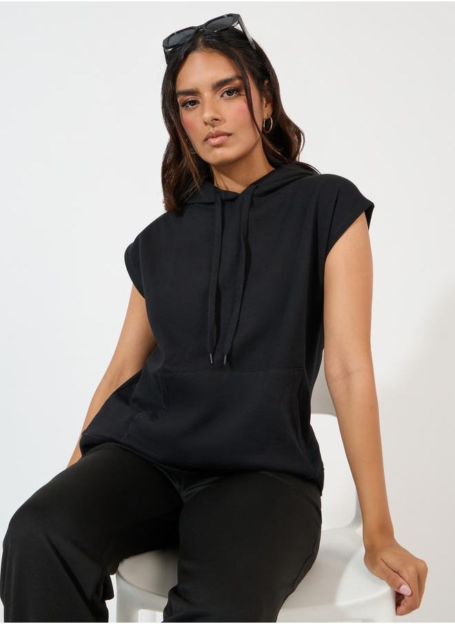 Styli - Regular Fit Sleeveless Hoodie with Dropped Shoulder - Image 1
