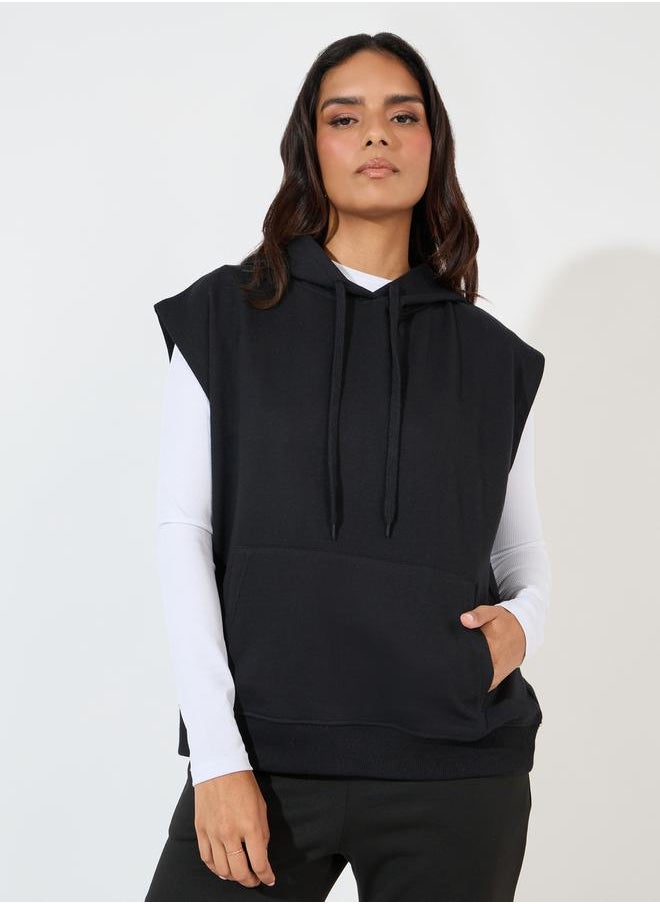 Styli - Regular Fit Sleeveless Hoodie with Dropped Shoulder - Image 1