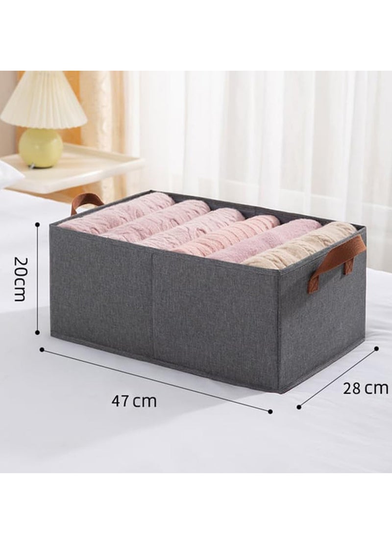 TYCOM Foldable Clothes Storage Bins with Handles 2 Pack Closet Organizer Bins for Clothes Toys Office Supplies Sundries 47 By 28 By 20 CM Gray.  - Image 2