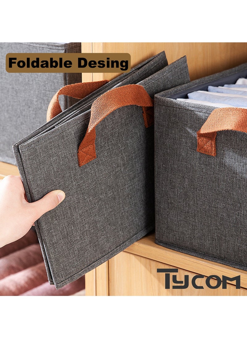 TYCOM Foldable Clothes Storage Bins with Handles 2 Pack Closet Organizer Bins for Clothes Toys Office Supplies Sundries 47 By 28 By 20 CM Gray.  - Image 3