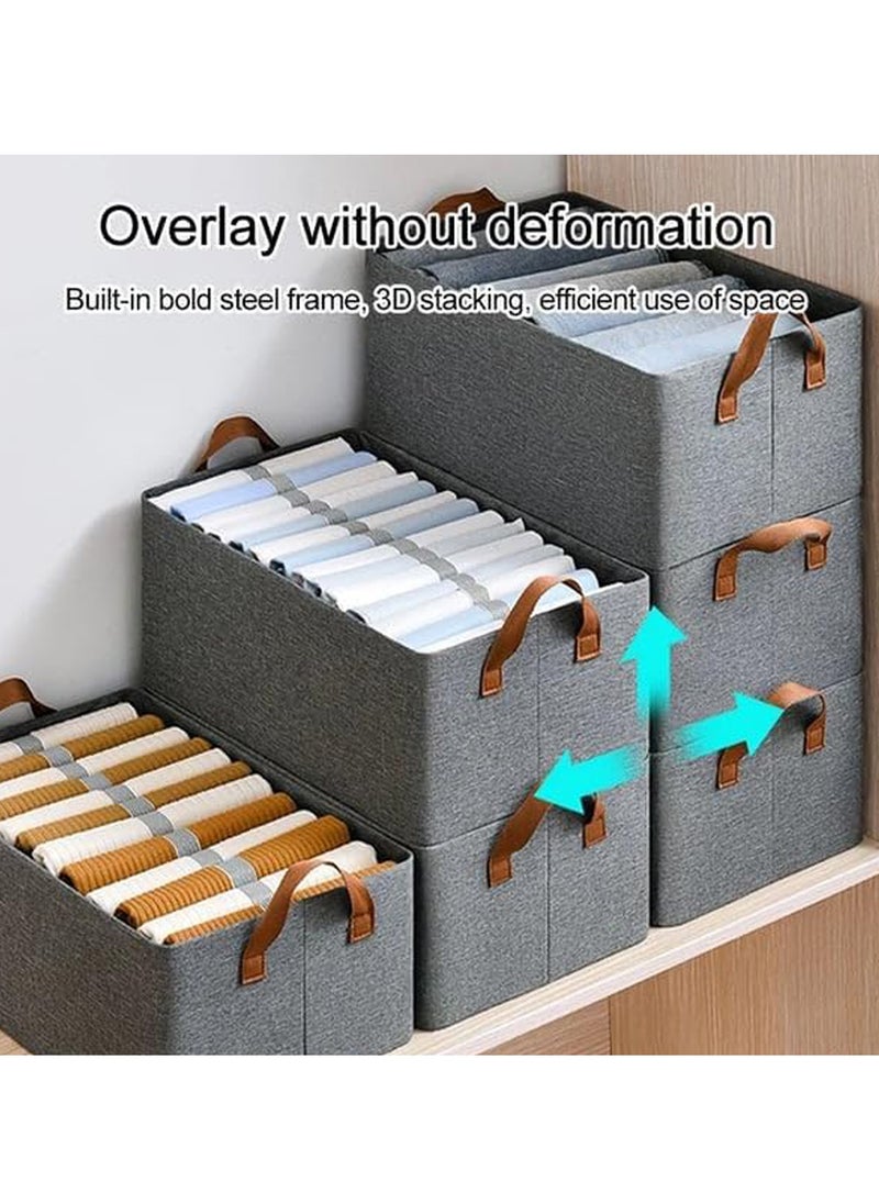 TYCOM Foldable Clothes Storage Bins with Handles 2 Pack Closet Organizer Bins for Clothes Toys Office Supplies Sundries 47 By 28 By 20 CM Gray.  - Image 5