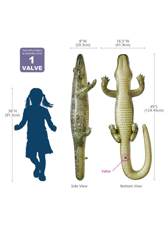 Jet Creations 49” Long Inflatable Alligator Toy, Green, Realistic Africa Animal Design, Garden Decor, Photo Wildlife Safari Theme Decoration, Bird Deterrent, Thanksgiving Christmas Winter1 pc - Image 2