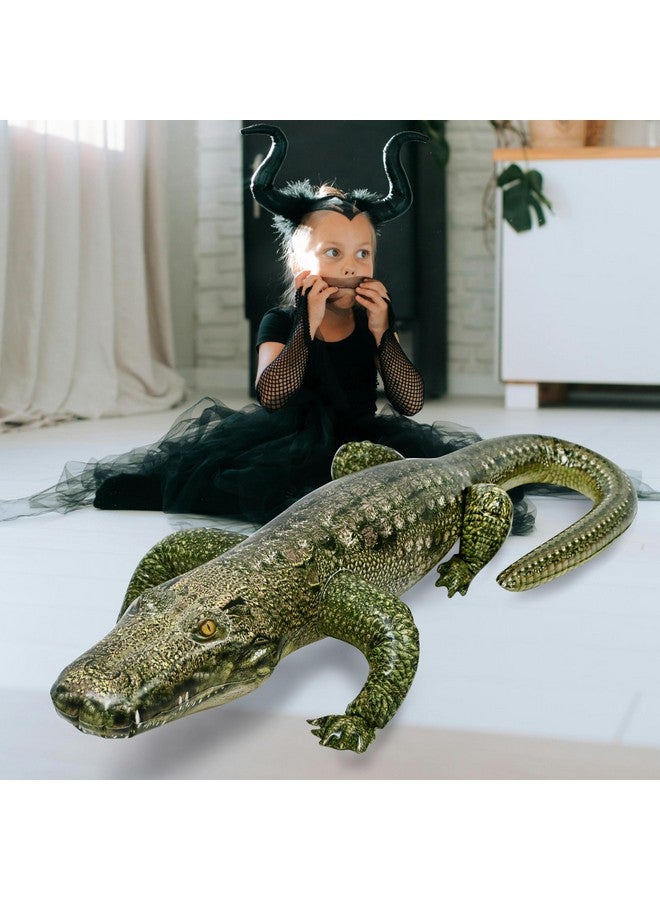 Jet Creations 49” Long Inflatable Alligator Toy, Green, Realistic Africa Animal Design, Garden Decor, Photo Wildlife Safari Theme Decoration, Bird Deterrent, Thanksgiving Christmas Winter1 pc - Image 4