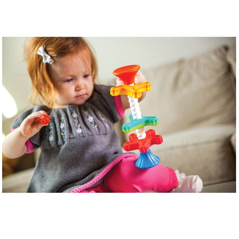 Fat Brain Toys Tobbles, Mini Spinny, Dimpl Bundle - 9-Piece Stacking Toys, Spinning Toy, Popper Toy Combo, Baby Toys Activity Set - Image 3