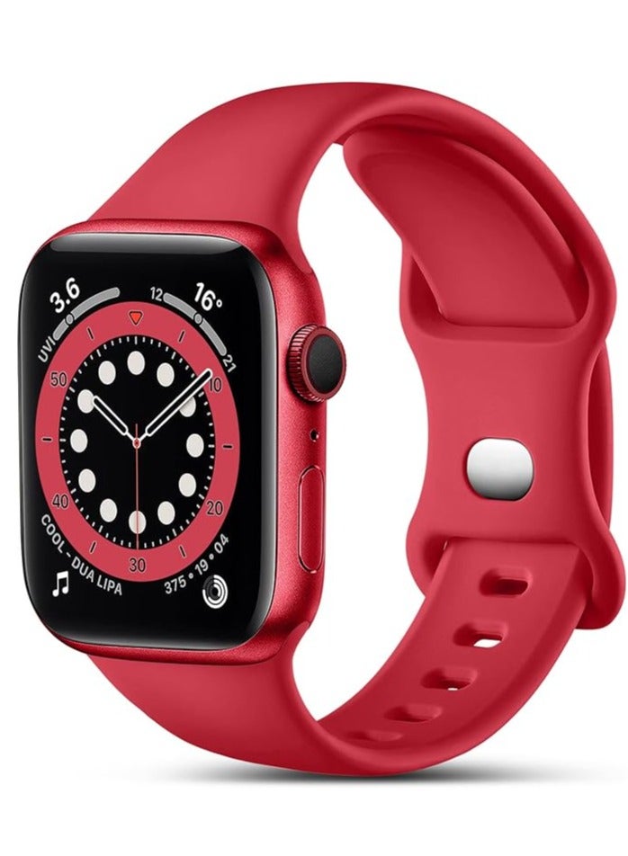 Compatible with Apple Watch Strap 38mm 40mm 41mm 42mm 44mm 45mm 46mm 49mm, Soft Silicone Sport Band Replacement Straps Compatible with iWatch SE Series 10 9 8 7 6 5 4 3 2 1 for Women Men - Image 1