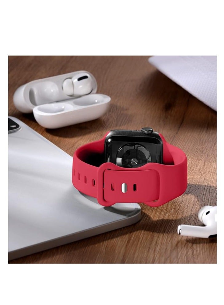 Compatible with Apple Watch Strap 38mm 40mm 41mm 42mm 44mm 45mm 46mm 49mm, Soft Silicone Sport Band Replacement Straps Compatible with iWatch SE Series 10 9 8 7 6 5 4 3 2 1 for Women Men - Image 3